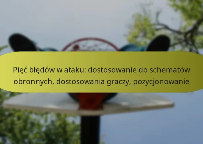 Pięć błędów w ataku: dostosowanie do schematów obronnych, dostosowania graczy, pozycjonowanie